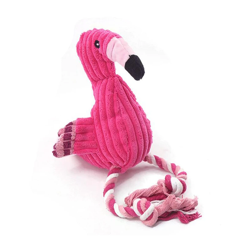 Pet Dogs Squeak Toy New Popular Flamingo Plush Bite Resistant Toys  Pets Interactive Toys Suitable For Small  Large Dogs