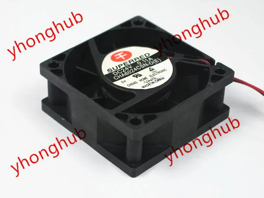 

SUPEREED CHA6024CSN-O DC 24V 0.11A 2-Wire 60x60x25mm Server Cooling Fan