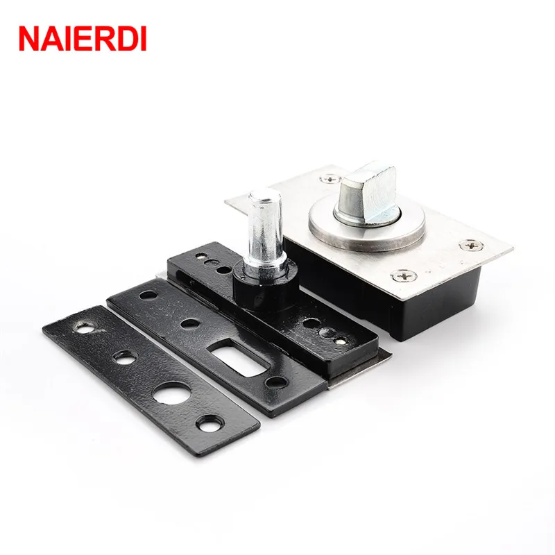 NAIERDI 360 Degree Revolving Door Hinge 90 Degrees Positioning Hidden Floor Pivot Hinges For Furniture Hardware