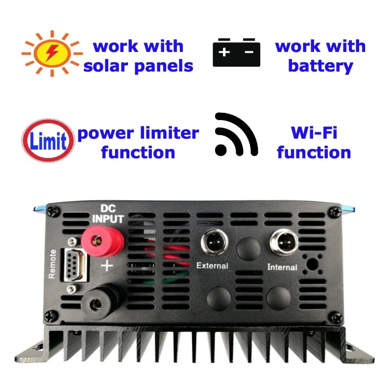 1KW 1000W Battery Discharge MPPT Solar Grid Tie Inverter with Limiter Sensor DC22-65V/45-90V AC 110V 120V 220V 230V 240V