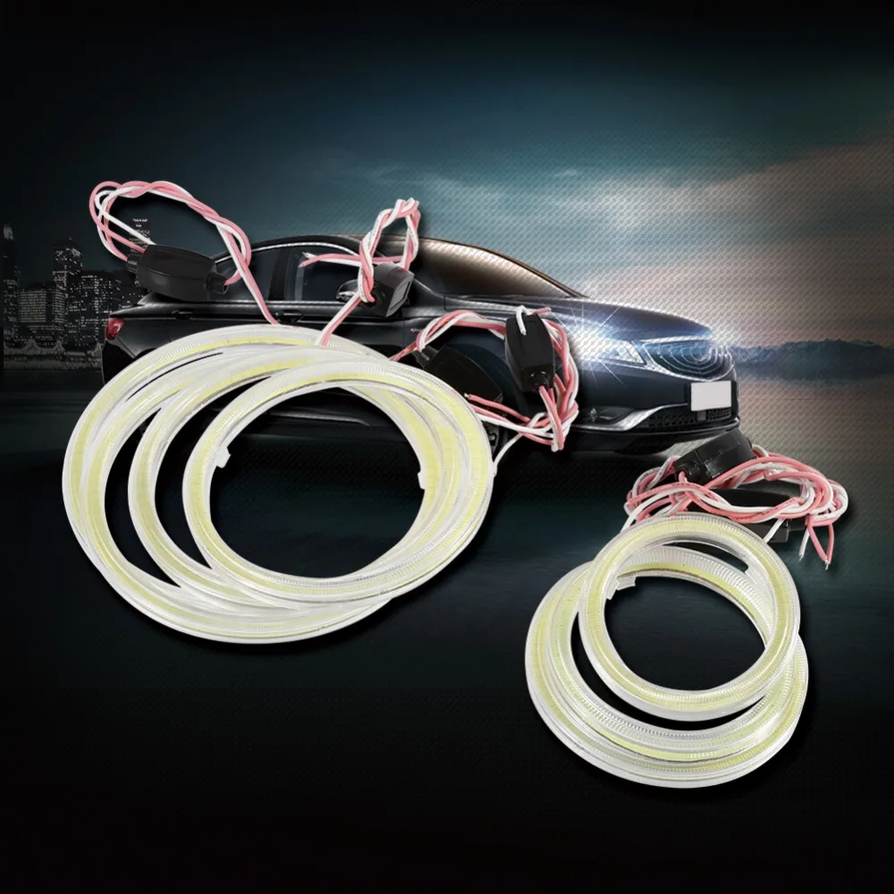 

2pcs 60-120mm COB Chips Light Car LED Halo Rings Angel Eye Headlamp Tube Strip Daytime Running HeadLight For Motorcycle Car