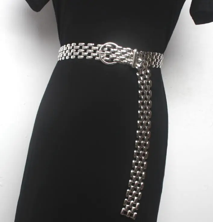 Women's runway fashion metal Cummerbunds female Dress Corsets Waistband Belts decoration wide belt R1543