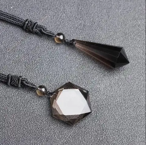 100% NATURAL smoky quartz crystal point Star of David handiwork