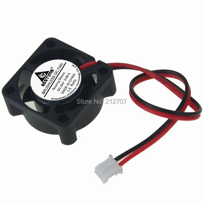 1PCS Gdstime 24V 2Pin 25MM 25 x 25 x 10mm 2.5cm 2510 DC Axial Cooler Fan 24 Volt