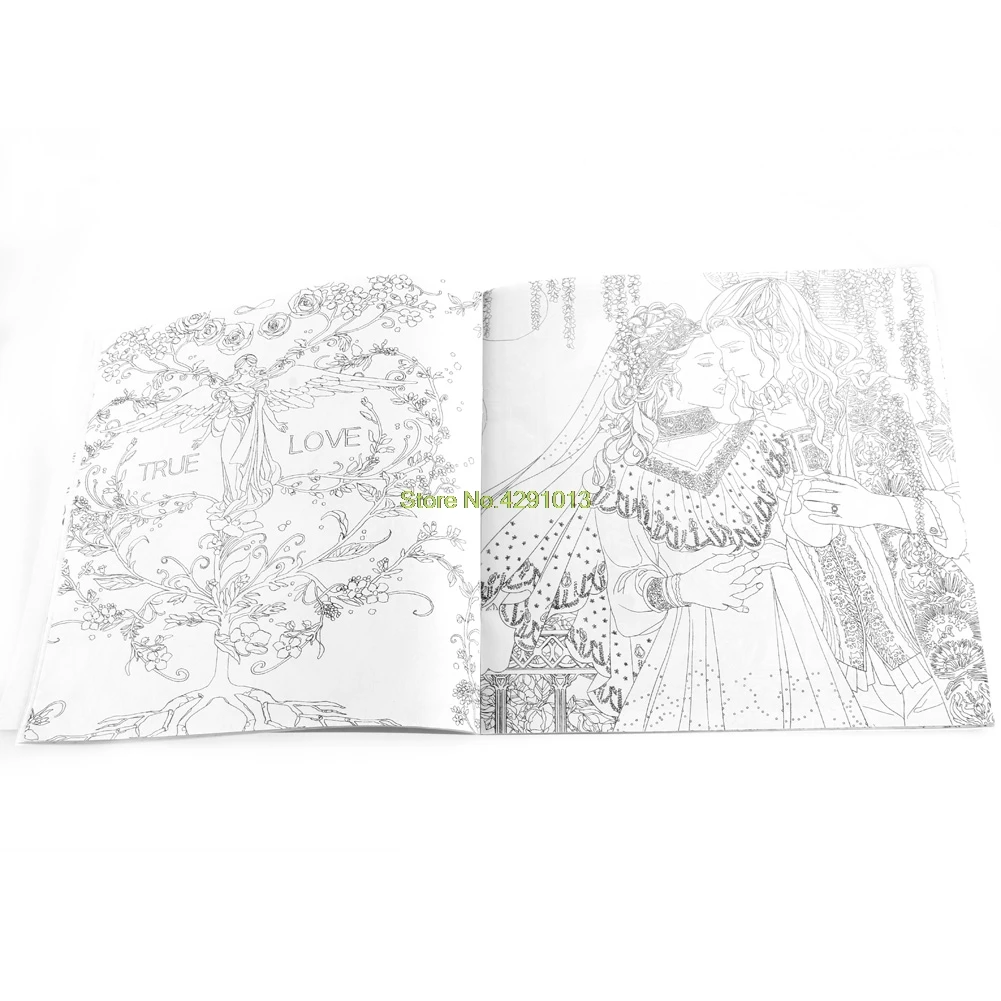 25*25CM Fairy Tales And Magical Dreams Children Adult Graffiti Coloring Book Drop Shipping Support