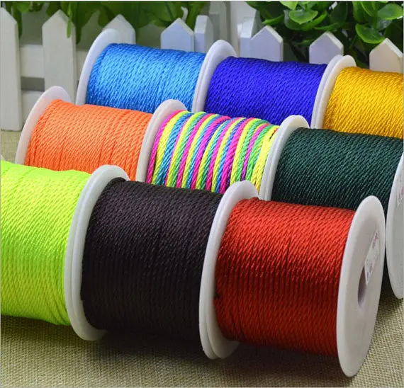 

Wholesale 50 meters 2mm Round Black/Red/Brown Braided Nylon Cords String Rope,Jewelry Beading String,For Bracelet & Necklace