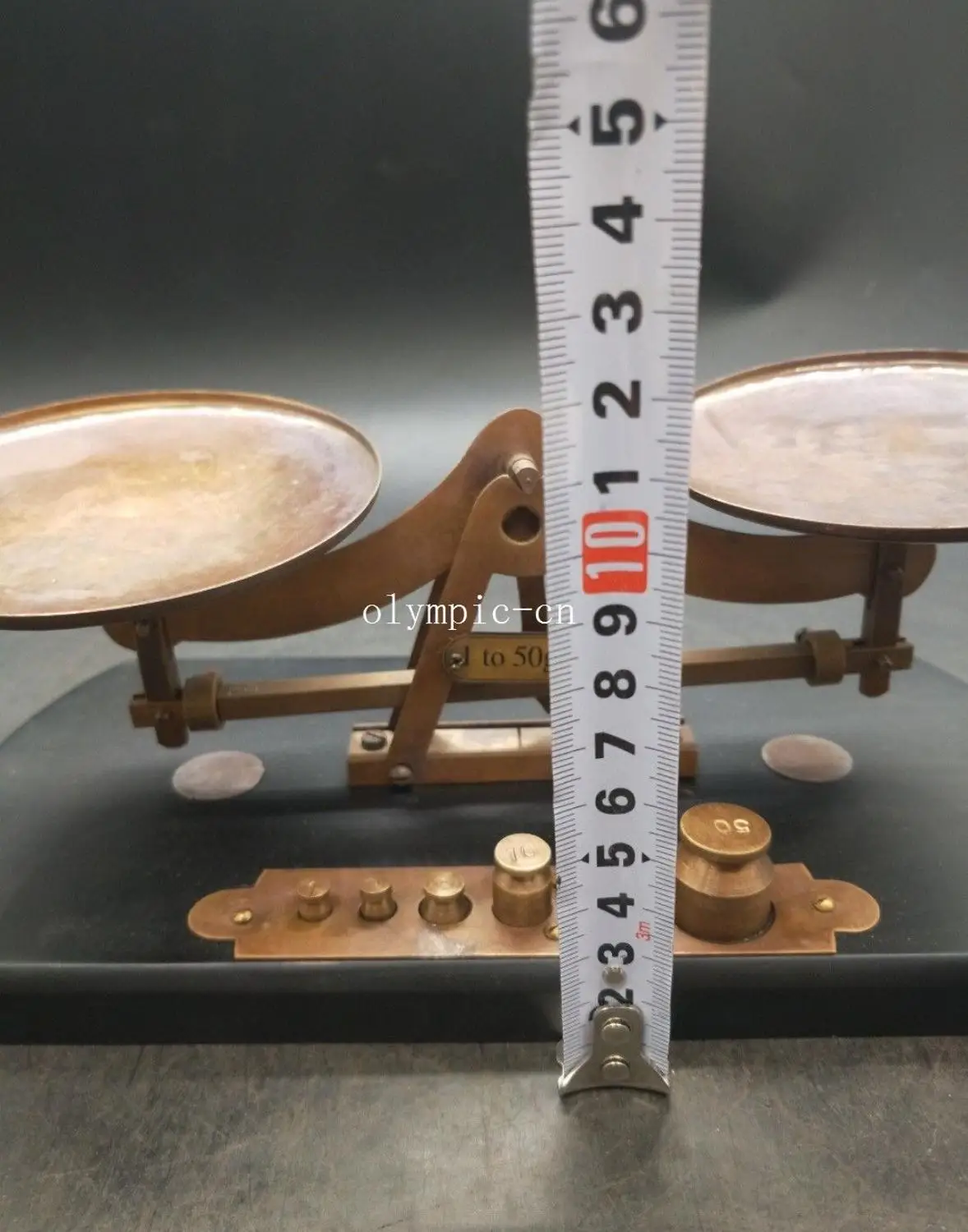 collection copper weigh antiquated balance weight used on a balance