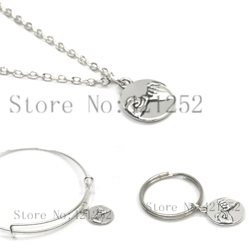 Best Friends SILVER tone Pinky Promise Necklace bracelet keyring BFF Jewelry Sisters Swear