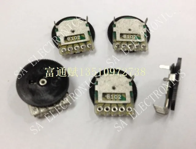 [BELLA]Taiwan Ukrainian nobility CTR pulley wheel dial adjustable volume potentiometer 14*1 double B1K B20K B50K B500R--100PCS