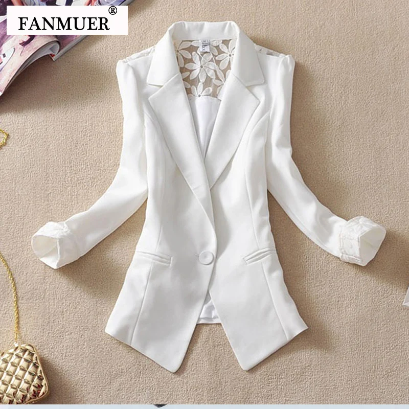 New Fashion Female Suit Blazer Elegant Three Quarter Sleeve Blazers Woman Outerwear Women Clothes Summer Jacket