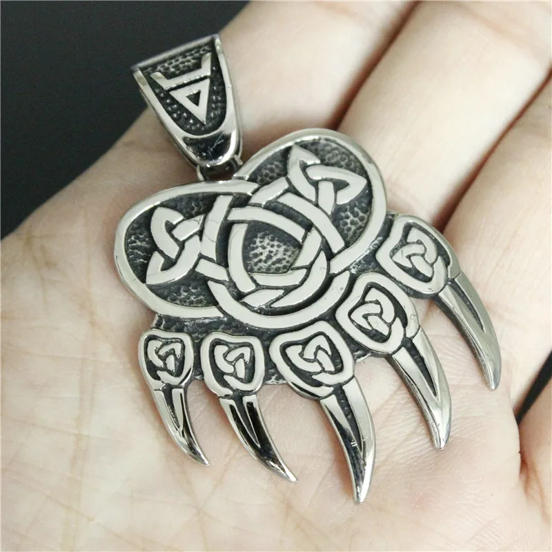 316L Edelstahl Schmuck Mann Bärenklaue Wikinger Stil Anhänger