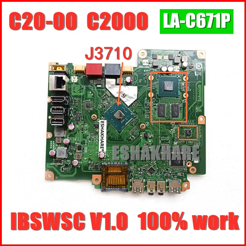 NEW with J3710 CPU LA-C671P Motherboard For Lenovo S200Z C20-00 C2000 AIO Motherboard 920MX 2GB 00UW335 IBSWSC V1.0 100% Test