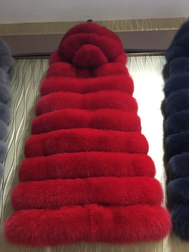 S-7XL Fashion Longer Faux Fox Mink Fur Vest With Hooded Female Winter Slims X-Long Fluffy Fake Fur Vests Fur Coat Jackets J03