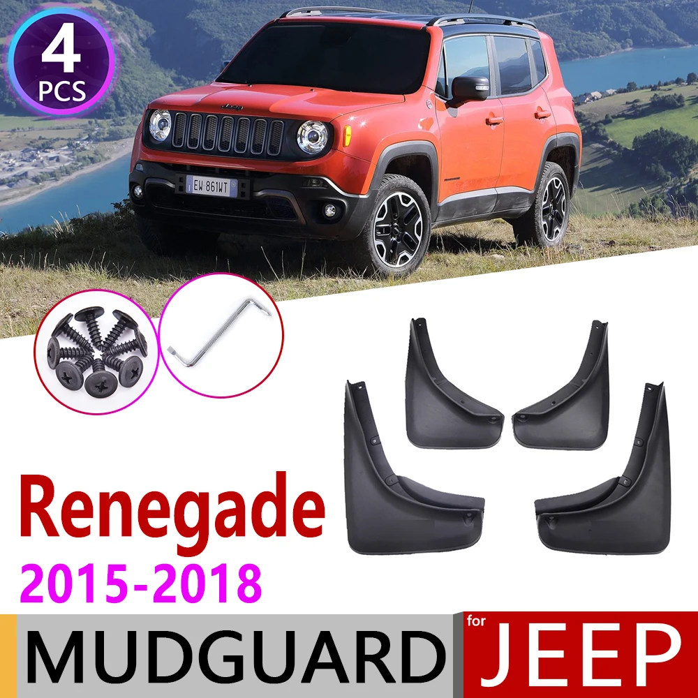 

4PCS Front Rear Car Mudflap for Jeep Renegade BU 2015 2016 2017 2018 Fender Mud Guard Flap Splash Flaps Mudguards Accessories