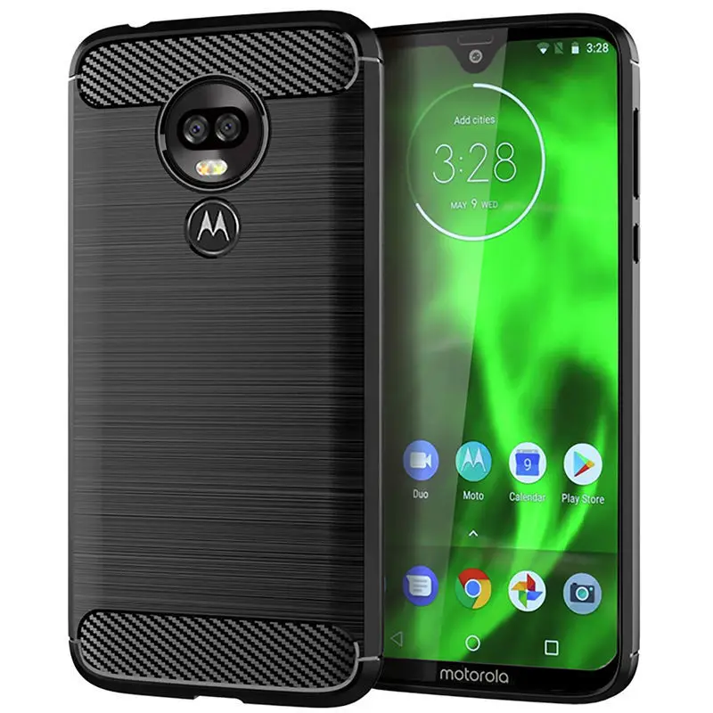 Soft Cover for Motorola Moto G7 Power Case Carbon Fiber Silicon Bumper Phone Case for Moto G7 / G7 play Back Cover Soft Shell