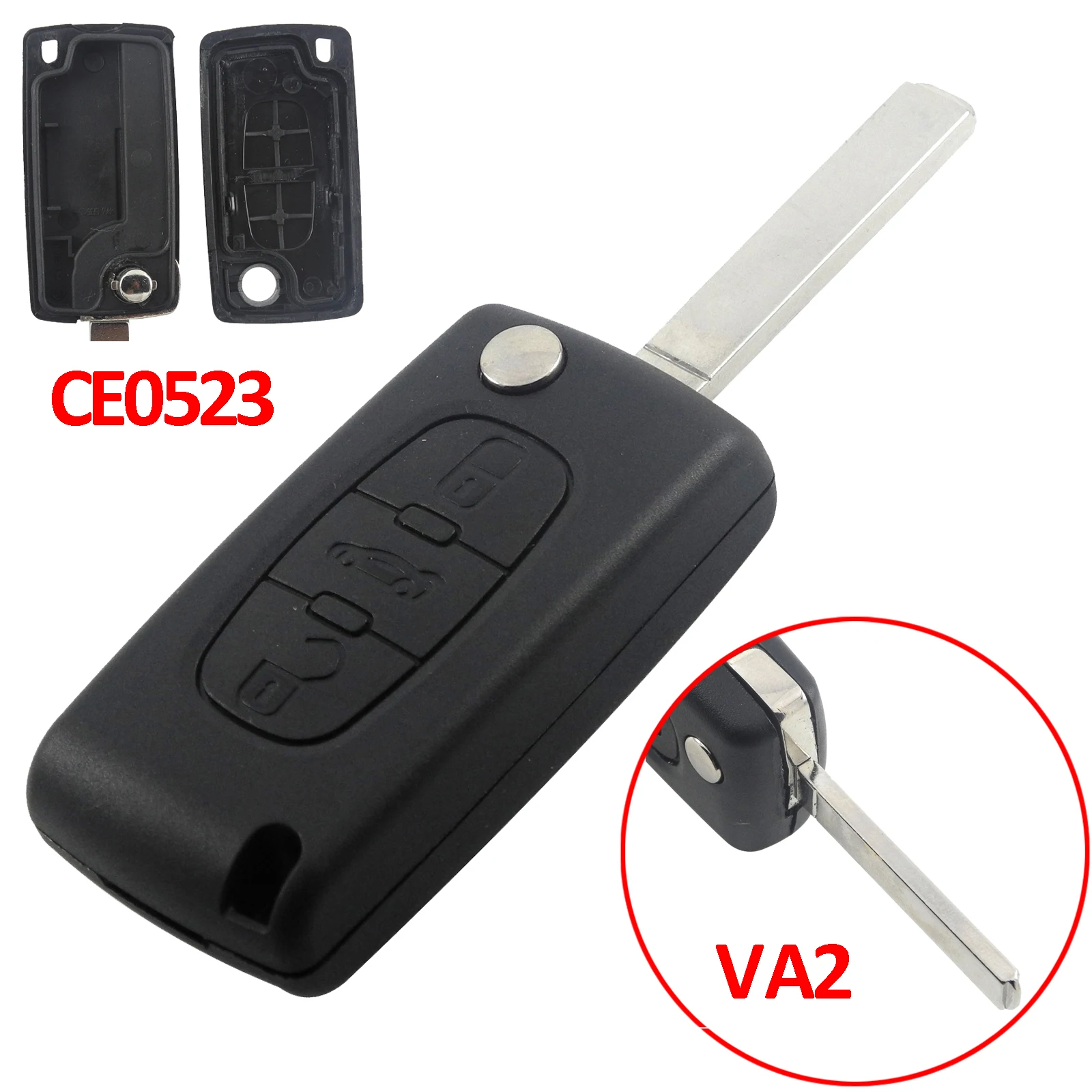 Jingyuqin CE0536/523 Flip Remote Key Case Shell Für Peugeot 307 308 407 408 Citroen C3 C4 C5 C6 Berlingo Picasso Xsara HU83/VA2