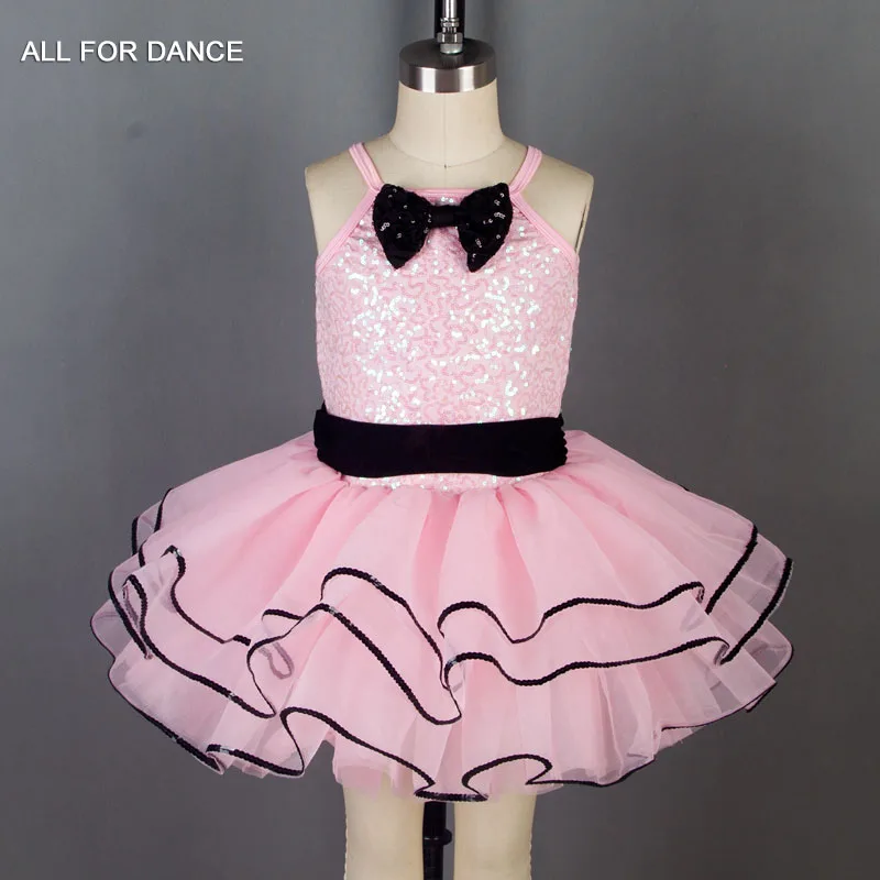 19008-pink-sequin-spandex-bodice-ballet-tutu-girl-stange-performance-ballet-tutu-kid-dance-costume-new-tutu