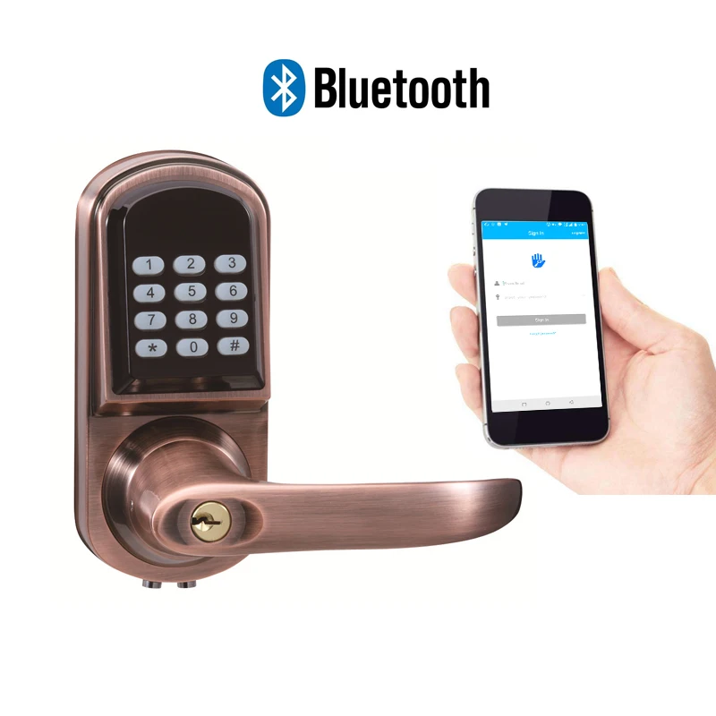 Imagem -03 - Cadeado-trava Inteligente para Porta Eletrônica Bluetooth Código de Pino Digital sem Chave Trava de Senha para Hotel e Apartamento