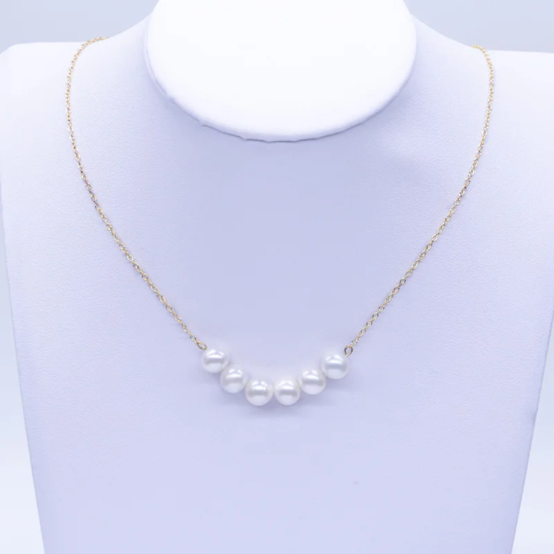 

100% Real 18k AU750 Gold Chain Clavicle Pearls Necklace For Women Girls Children Lover Fashion Jewelry Smile Face Design