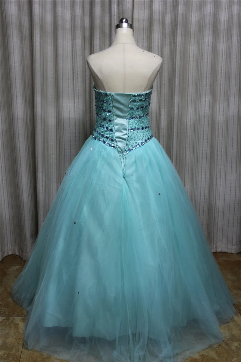 100% real bola vestido de tule contas hortelã quinceanera vestidos 2019 longo baile vestido de quinceanos