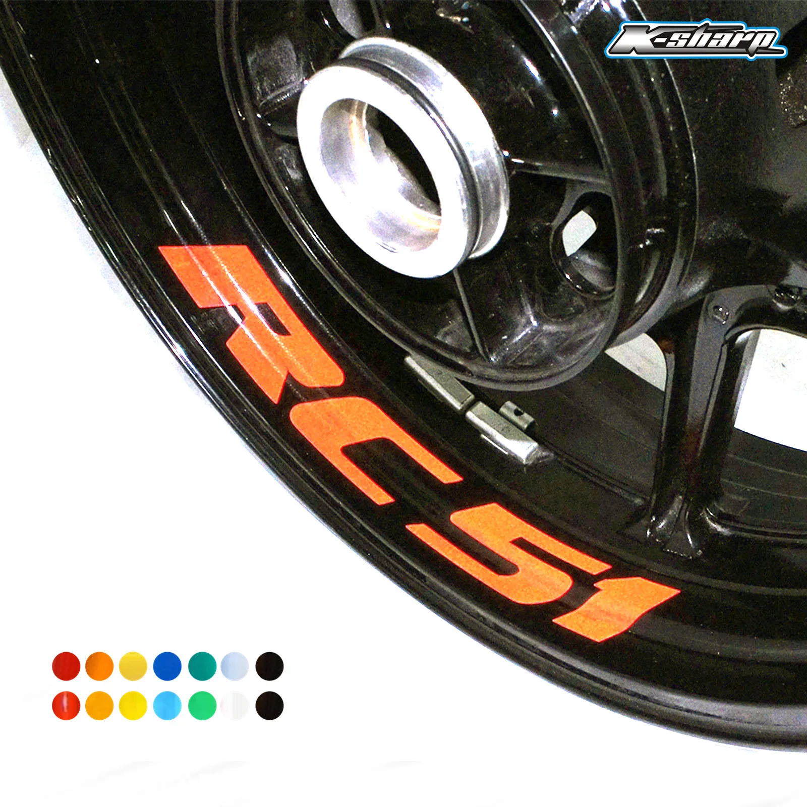 

8 X custon inner rim decals wheel reflective sign Stickers stripes For Honda RC51 RC 51