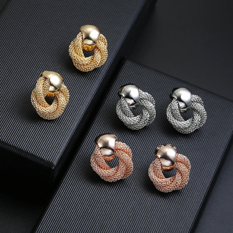 New Arrival Creative Mesh Chain Handmade Clip On Earrings No Pierced for Women Gold Color  Ear Clips Bijoux Brincos Jewelry