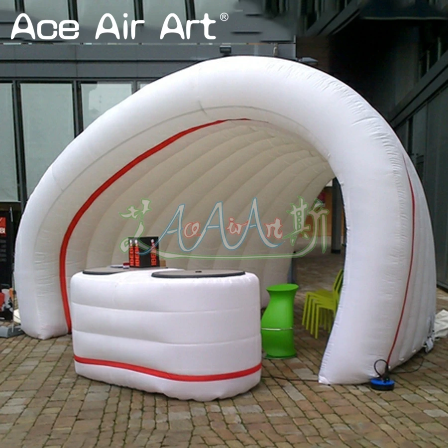 High shaped inflatable shell dome bar/trade show booth,service desk and tunnel booth for exhibition