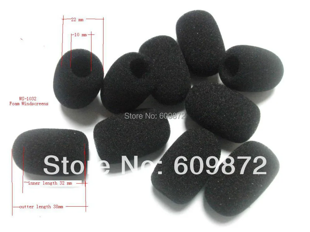 Microphone Foam Windscreens, WS-1032 ,Sponge windshield ,10mm opening and 32mm inner length ,10 pcs /lot