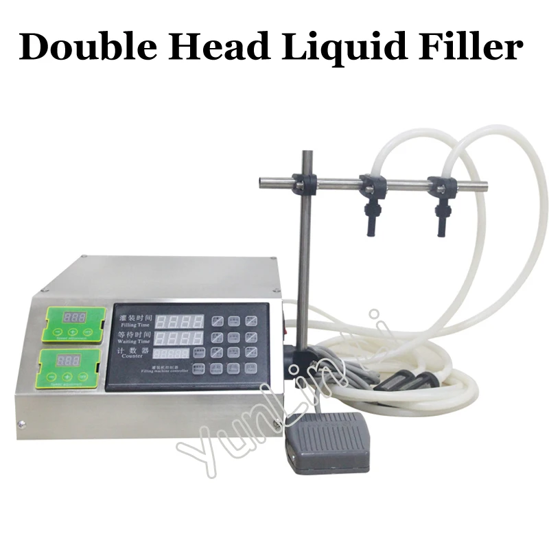 2 Heads Liquid Perfume Water Juice Essential Oil Electric Digital Alcohol Control Pump Liquid Filling Machine 2-4000ml