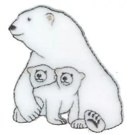 

Polar Bear & Cubs Embroidered Patches Iron On embroidered Patch Quality Appliques DIY garment bag Shirt Hat Jean