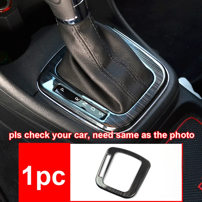 1pc For Vw Polo 2011-2017 Gear Position Decoration Frame Black Stainless Steel