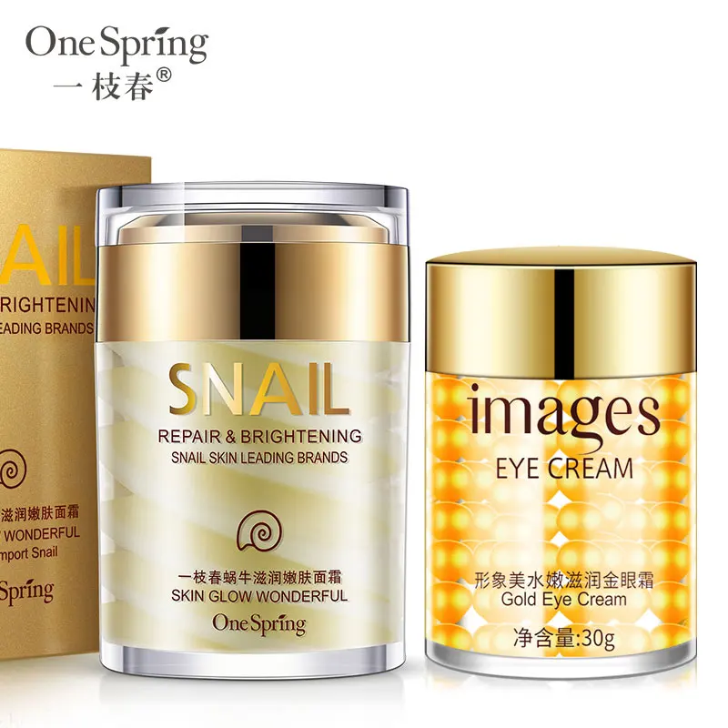 

OneSping Snail Cream Nourishing Anti Wrinkle+Gold Eye Cream Removal Dark Circles Eye Bag Repair Moisturizing Faical Skin Care