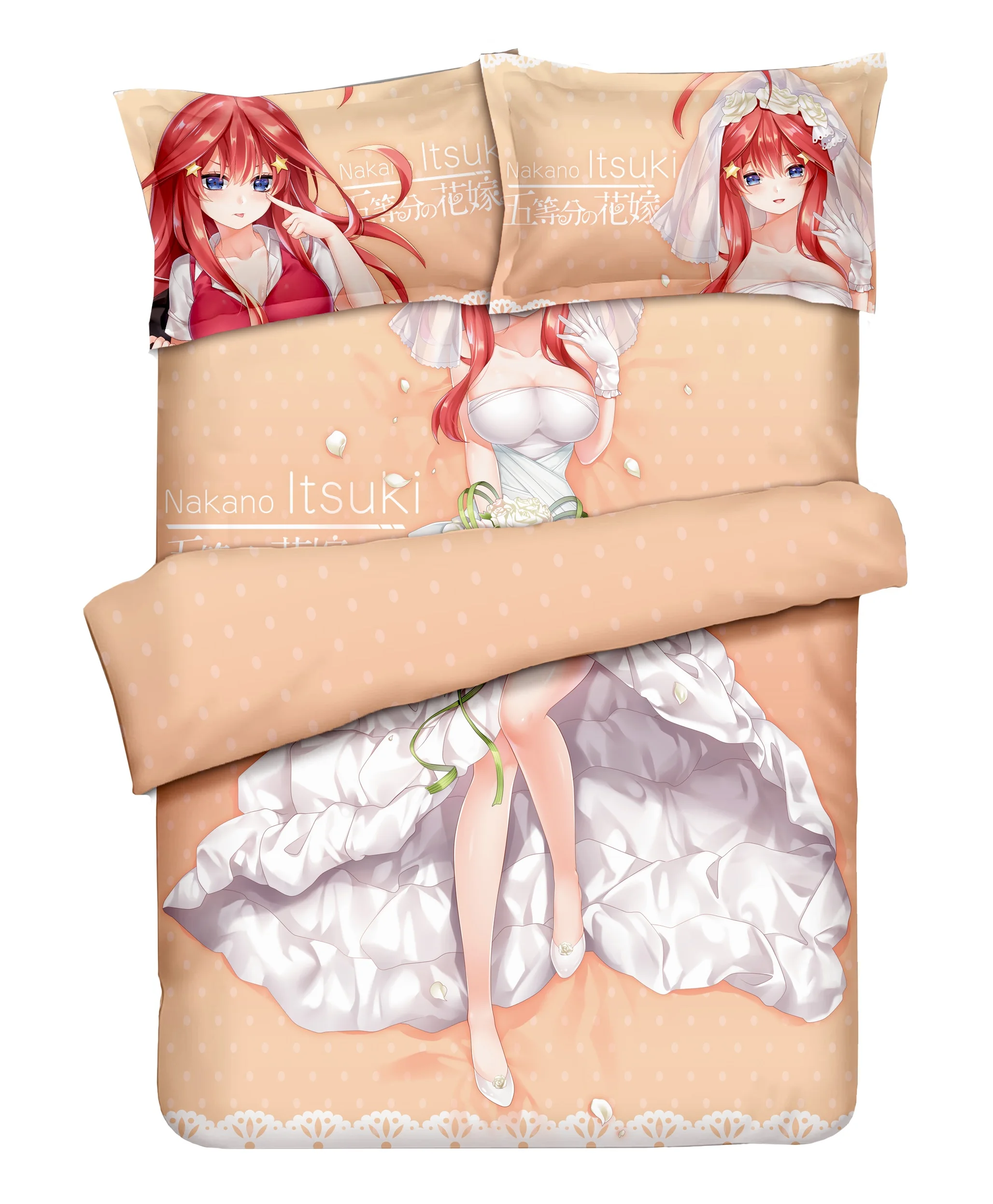 

Anime The Quintessential Quintuplets Nakano Itsuki Bed Sheet or Duvet Cover with Pillow cases Bedding Linen bedding set luxury