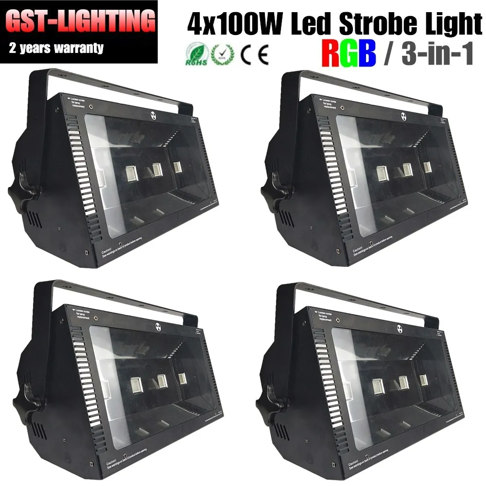 4pcs/lot 400W RGB Strobe Light 3 Color mixing High Power Club Flash Strobe Lighting