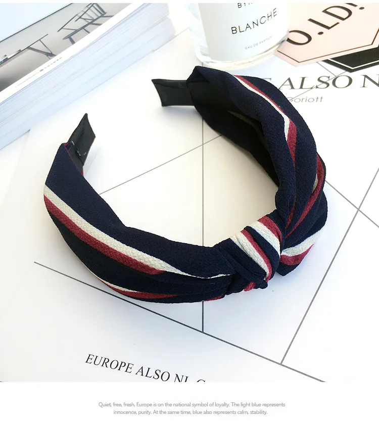 Spring/summer new hair ornaments tiara Fashion elegant hair hoop Korean knotting fabric Wide-side hair hoop headband hairpin