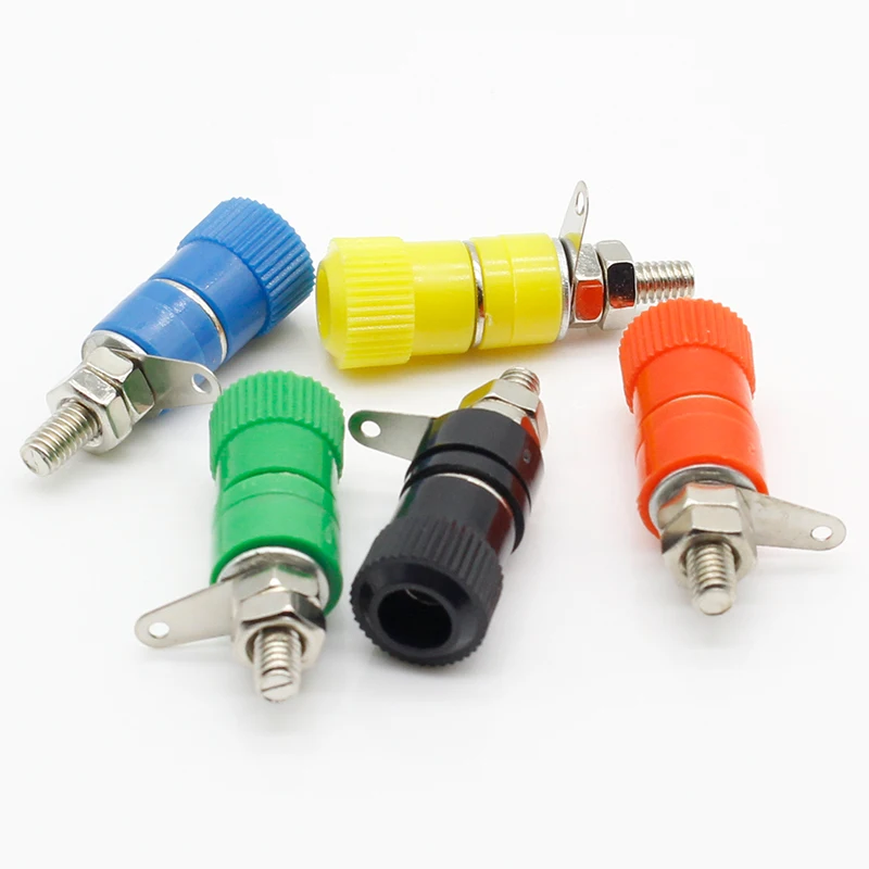 10PCS/LOT Terminal Blocks 4mm Amplifier Terminal Connector Binding Post Banana Plug Jack Mount