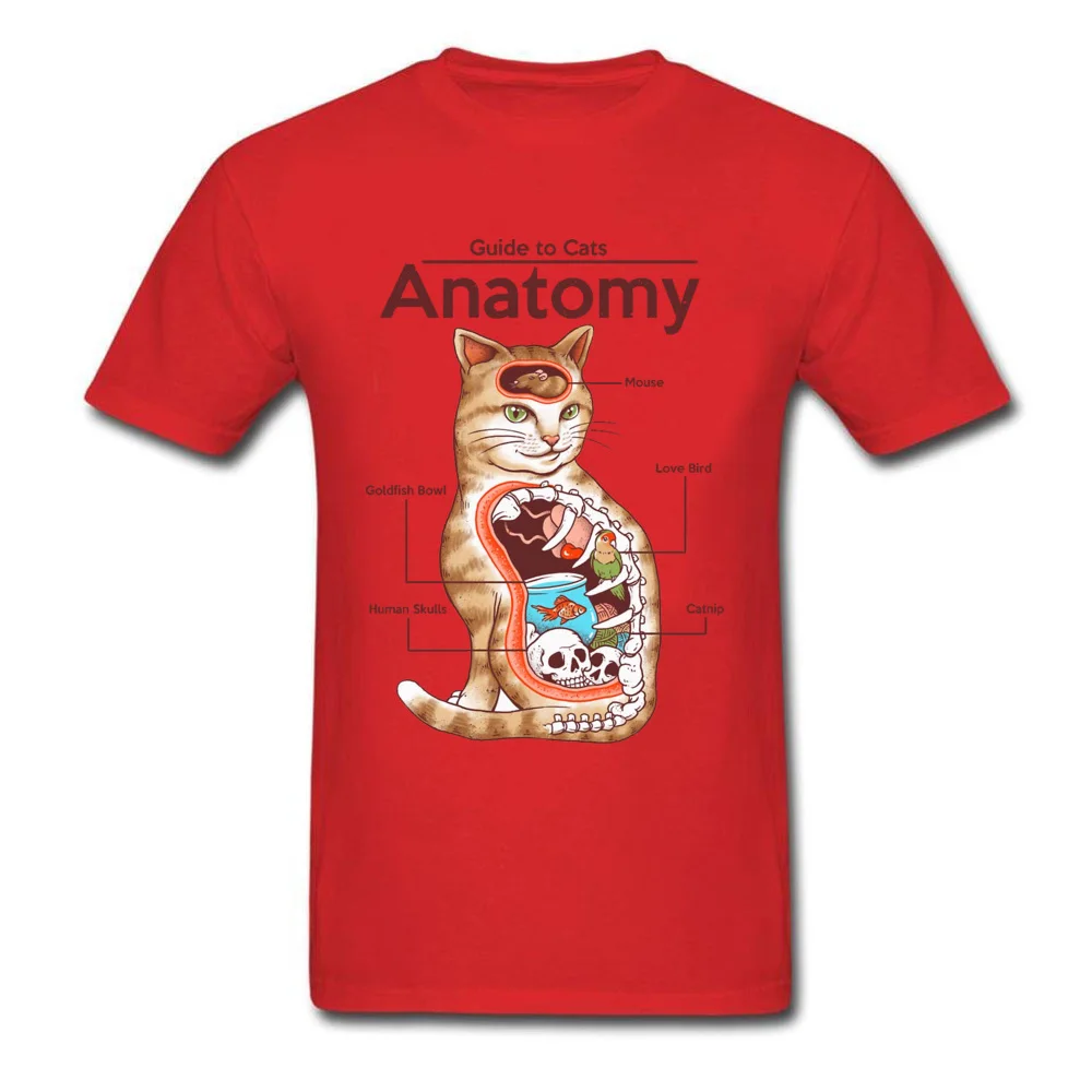 Anatomy Cat Biology Structure White Tshirt Men Skull Birds Mouse Summer Fall Brand New Tops & Tees Crew Neck Cotton Tee Shirts