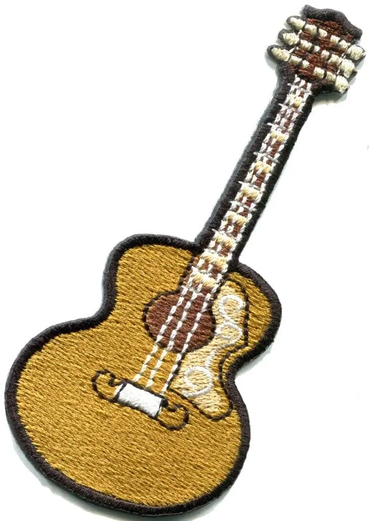 

Guitar acoustic flamenco musical instrument applique iron-on patch new