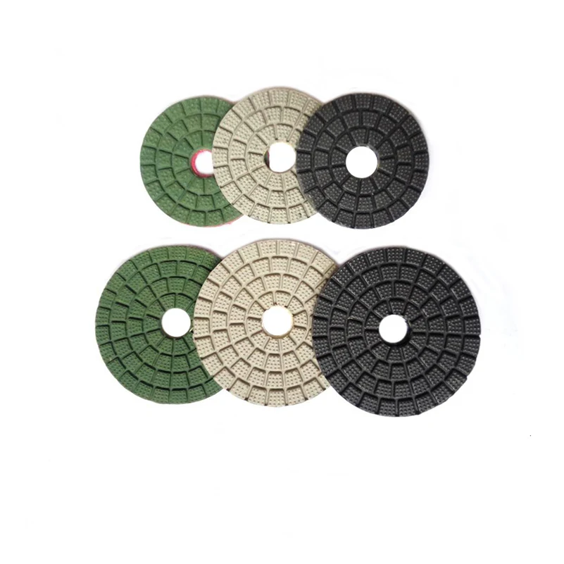 

3" 4" Inch 100mm White Black Green Buff Diamond Resin Wet Dry polishing Pad for Stone Marble Granite Concrete