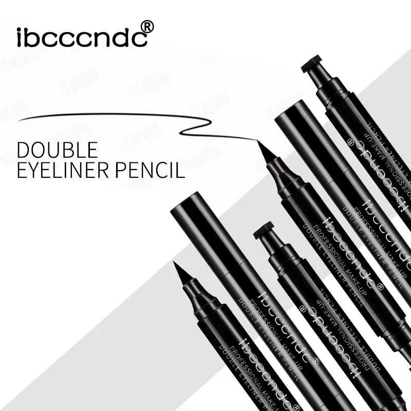 Waterproof Double Head Black Wing Shape Eyeliner Seal Eyeliner Stamp Pencil Cat Eye Cosmetic Makeup Tool Eyes Liner Maquiagem