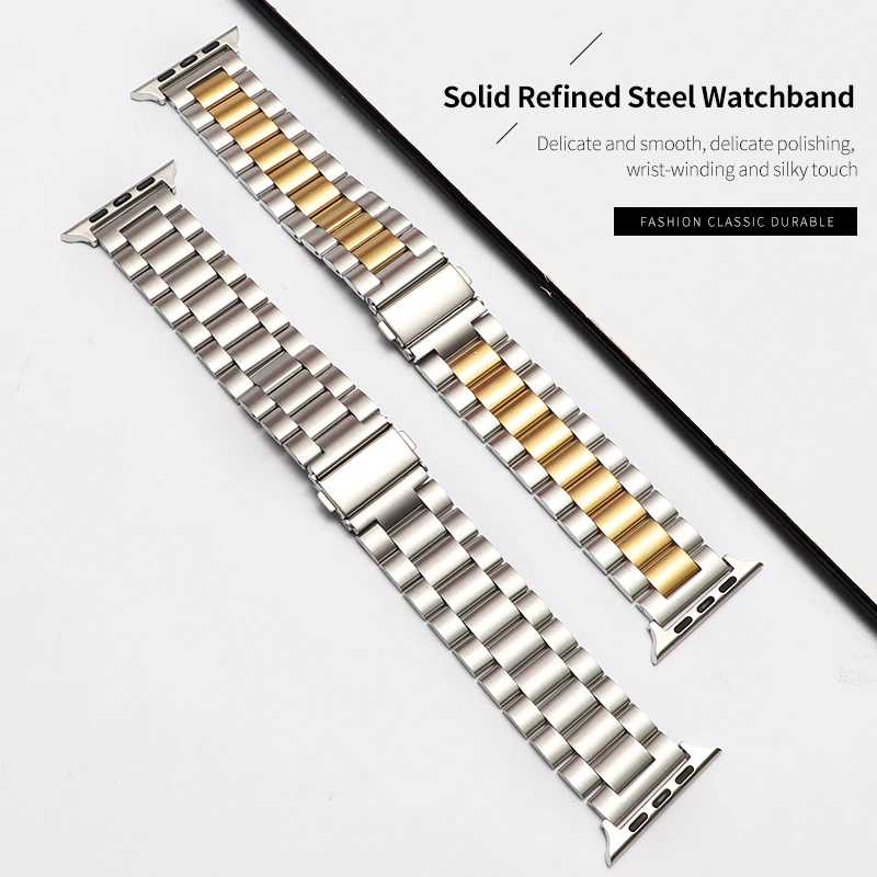 Stainless Steel Strap for Apple Watch Band 42mm 38mm 44mm 40mm Link Bracelet Watchband for iWatch 4 3 2 1 Metal Wristband