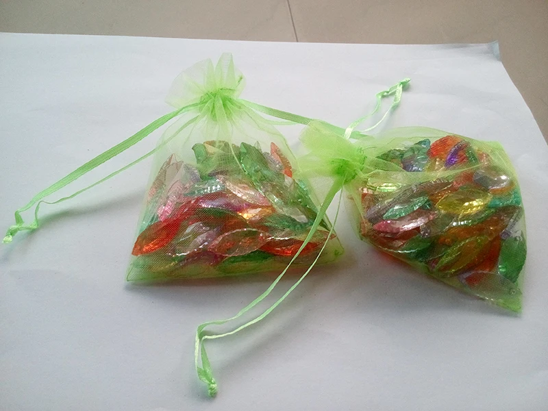 

500pcs 10*15 Green gift bags for jewelry/wedding/christmas/birthday Organza Bags with handles Packaging Yarn bag