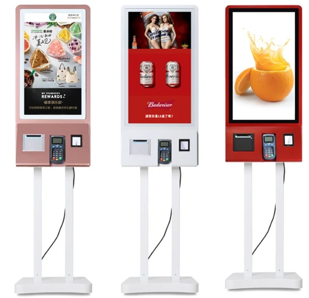 Restaurant Self Service Winkelen Terminal Betaling Kiosk Met Printer En 32 Inch Touch Interactieve Digital Signage