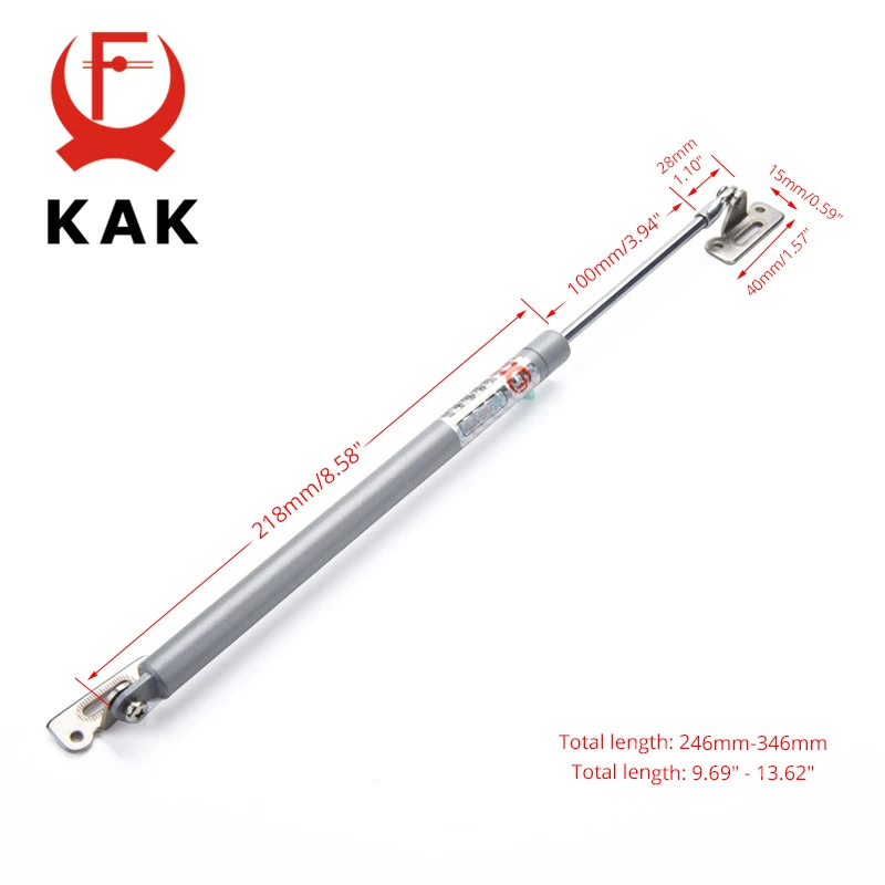 KAK 250N /25kg Copper Force Door Lift Support Gas Hydraulic Spring Hinge Cabinet Door Kitchen Cupboard Hinges Furniture Hardware