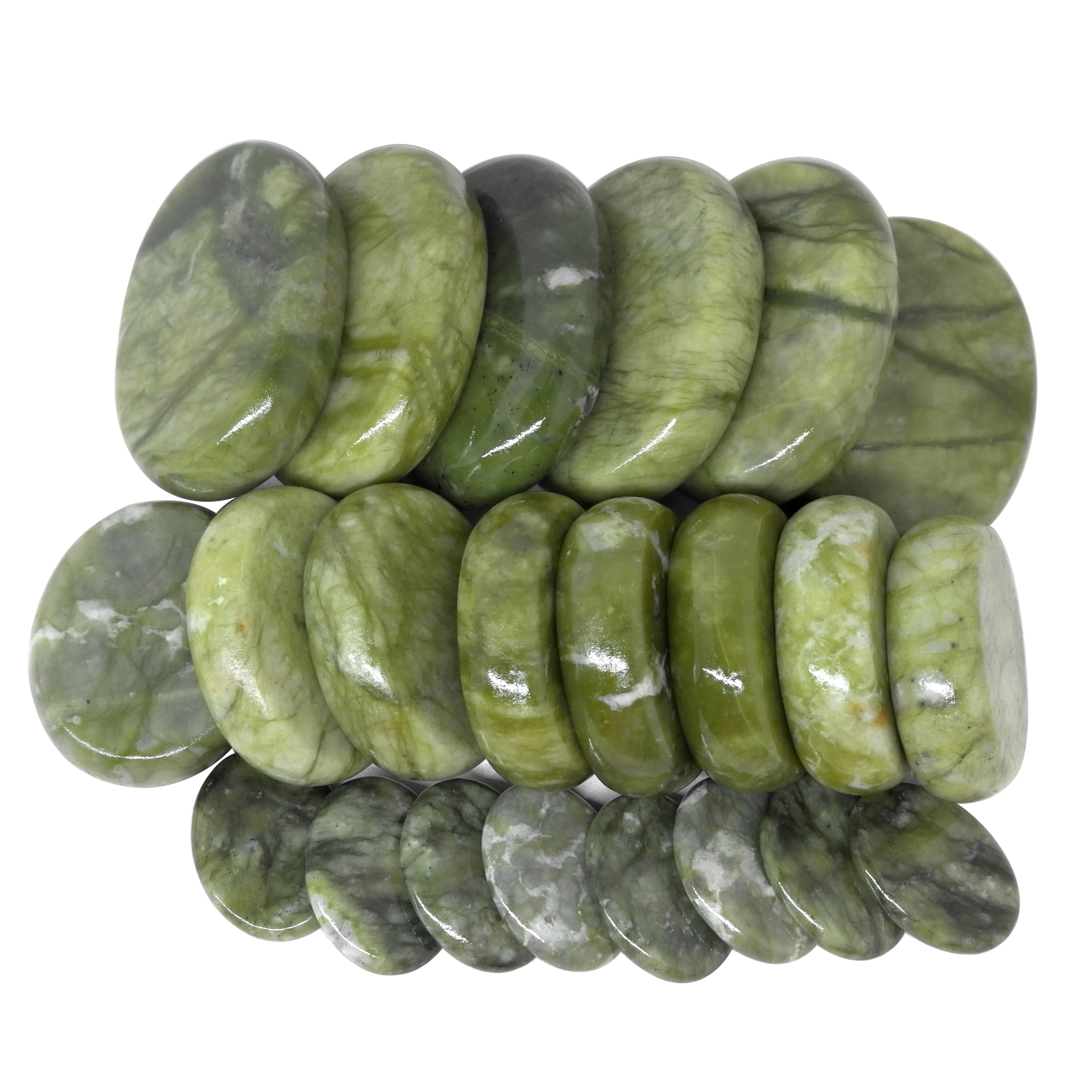 New Green Jade Body Massage Hot Stone SPA with Canvas CE and ROHS Relieve Pain Spa Relax Body Heating