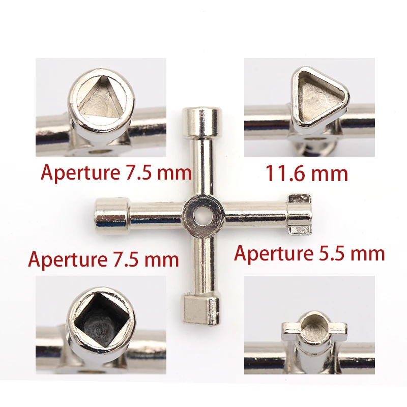 Clé triangulaire universelle multifonctionnelle 4 en 1, clé carrée en alliage pour Train, ascenseur électrique, vanne d'armoire, 1 pièce