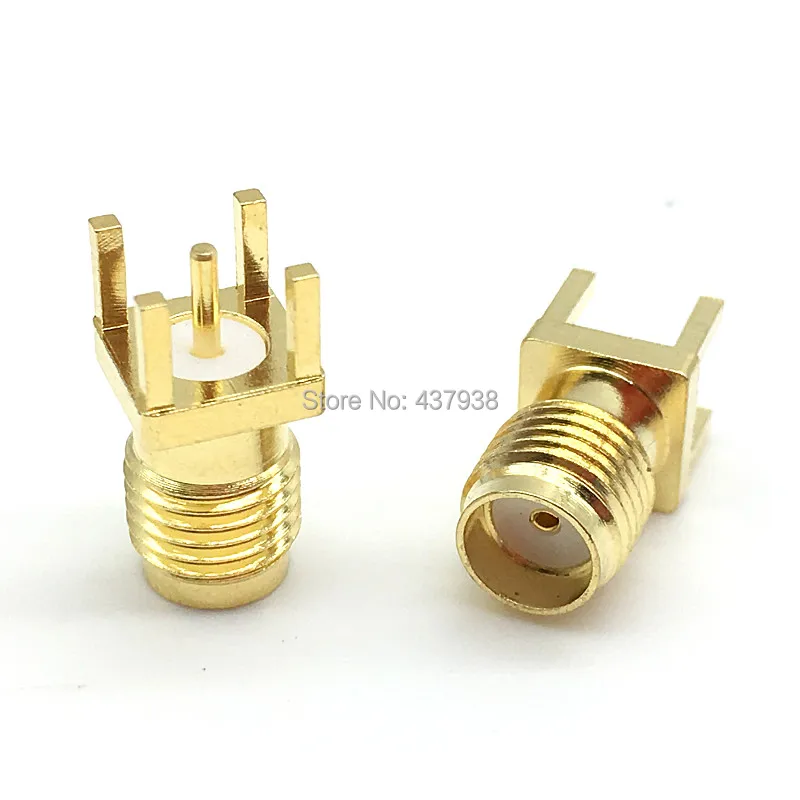 

100Pcs SMA Female Jack Solder Nut Edge PCB Clip Straight Mount Gold Plated RF Connector Receptacle Solder