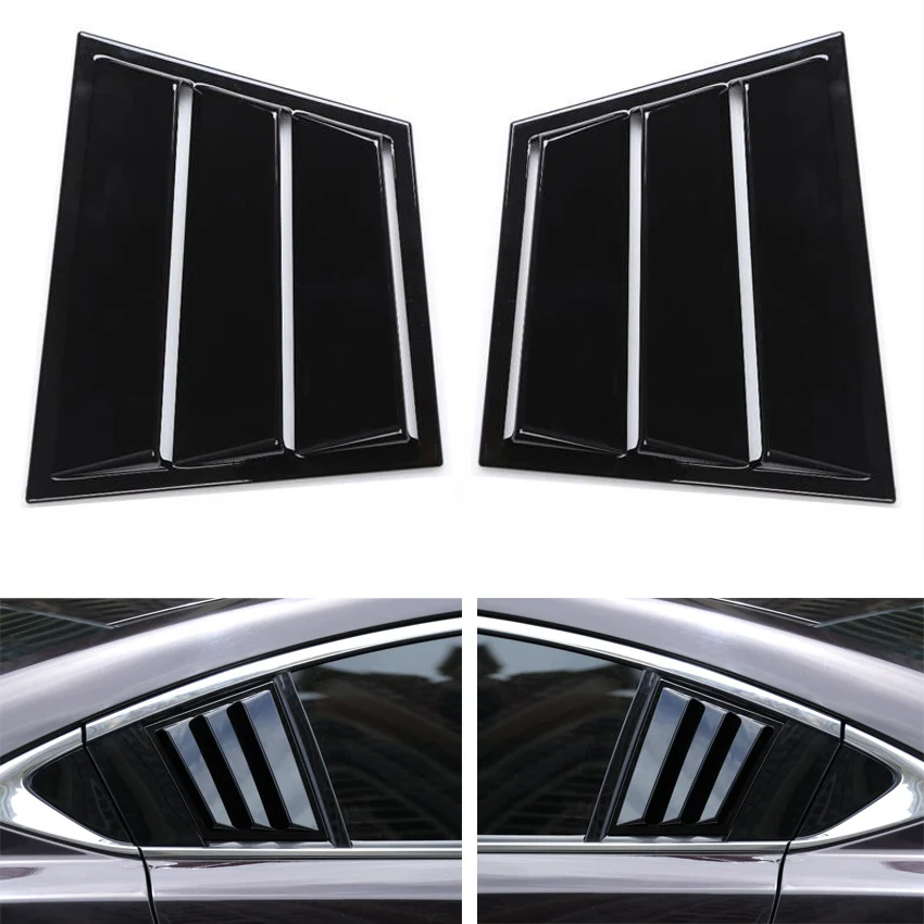 Shiny Black Car Exterior Parts For Mazda 6 Atenza 2014-2018 Rear Window Louvers Car Stickers Car Cover Accessories ABS