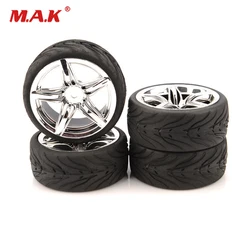 4pcs/set 12mm hex Rubber  Tire and Wheel Rim fit RC 1:10 on Road Racing Car Parts Accessories