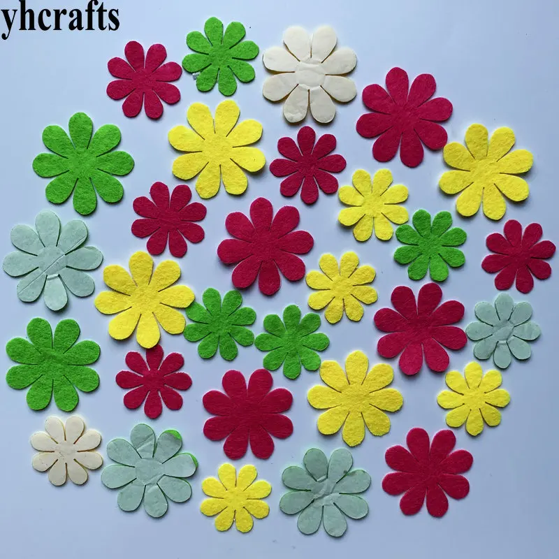 1bag(30-50PCS). Flower Felt stickers Fabric crafts Early learning educational DIY toys Kids birthday gifts  Kindergarten crafts